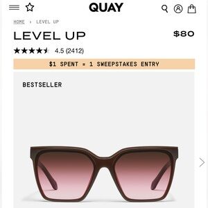 Quay Australia Level Up Brown Frame Sunglasses with Pink Gradient Lenses